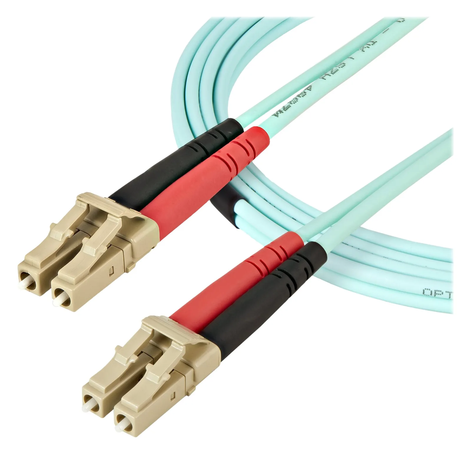 StarTech.com Aqua OM4 Duplex Multimode Fiber - 1m / 3 ft - 100 Gb - 50/125 - OM4 Fiber - LC to LC Fiber Patch Cable, Ansicht 4
