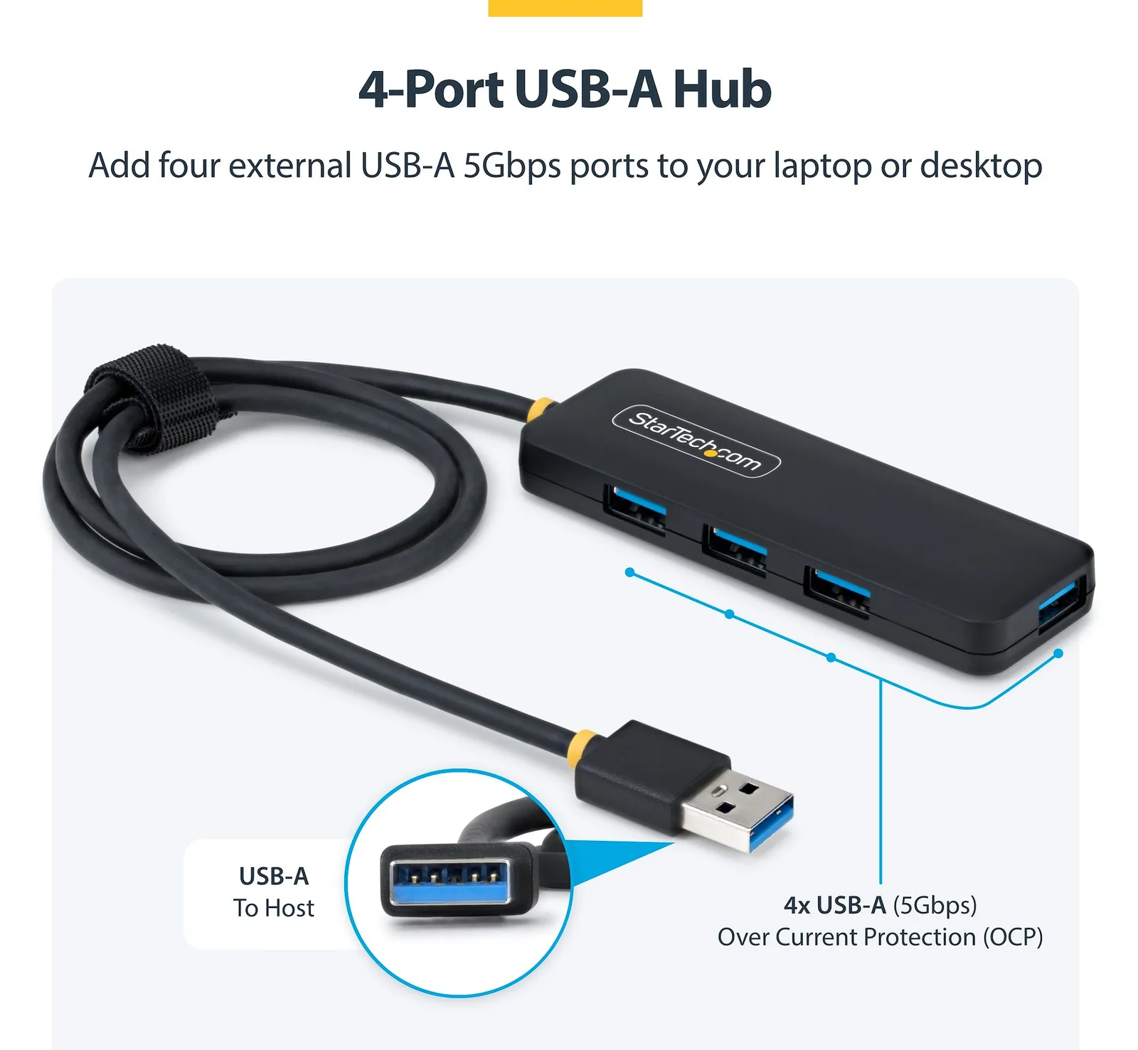 StarTech.com Hub - 4 x USB 3.2 Gen 1 - Desktop, Ansicht 3