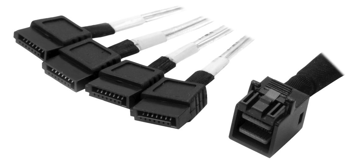 StarTech.com Internes Mini-SAS auf SATA Kabel - SFF-8643 zu 4x SATA - 1m - SATA- / SAS-Kabel - 4x Mini SAS HD von LumaTech