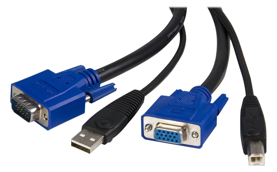 StarTech.com KVM Kabel USB VGA für KVM Switch 1,8m - Kabelsatz für KVM Umschalter 2x USB A/B Stecker 2x VGA Stecker von LumaTech