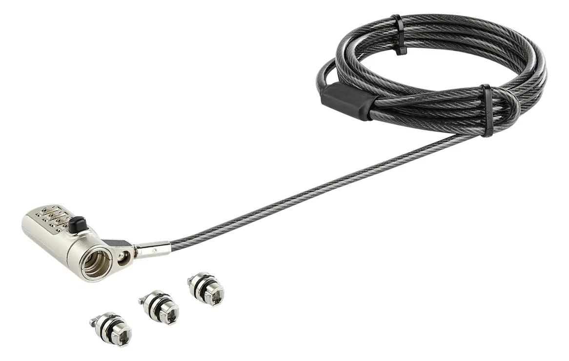 StarTech.com Laptopschloss mit 2m Kabel (Für K-Slot, Nano, Wedge Slot, Stahlkabel, 4-stelliges Kombinationsschloss, Ansicht 3