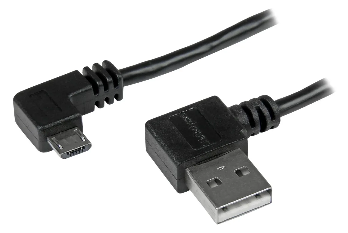 StarTech.com Micro USB Kabel mit rechts gewinkelten Anschlüssen - Stecker/Stecker - 1m - USB A zu Micro B Anschluss, Ansicht 2