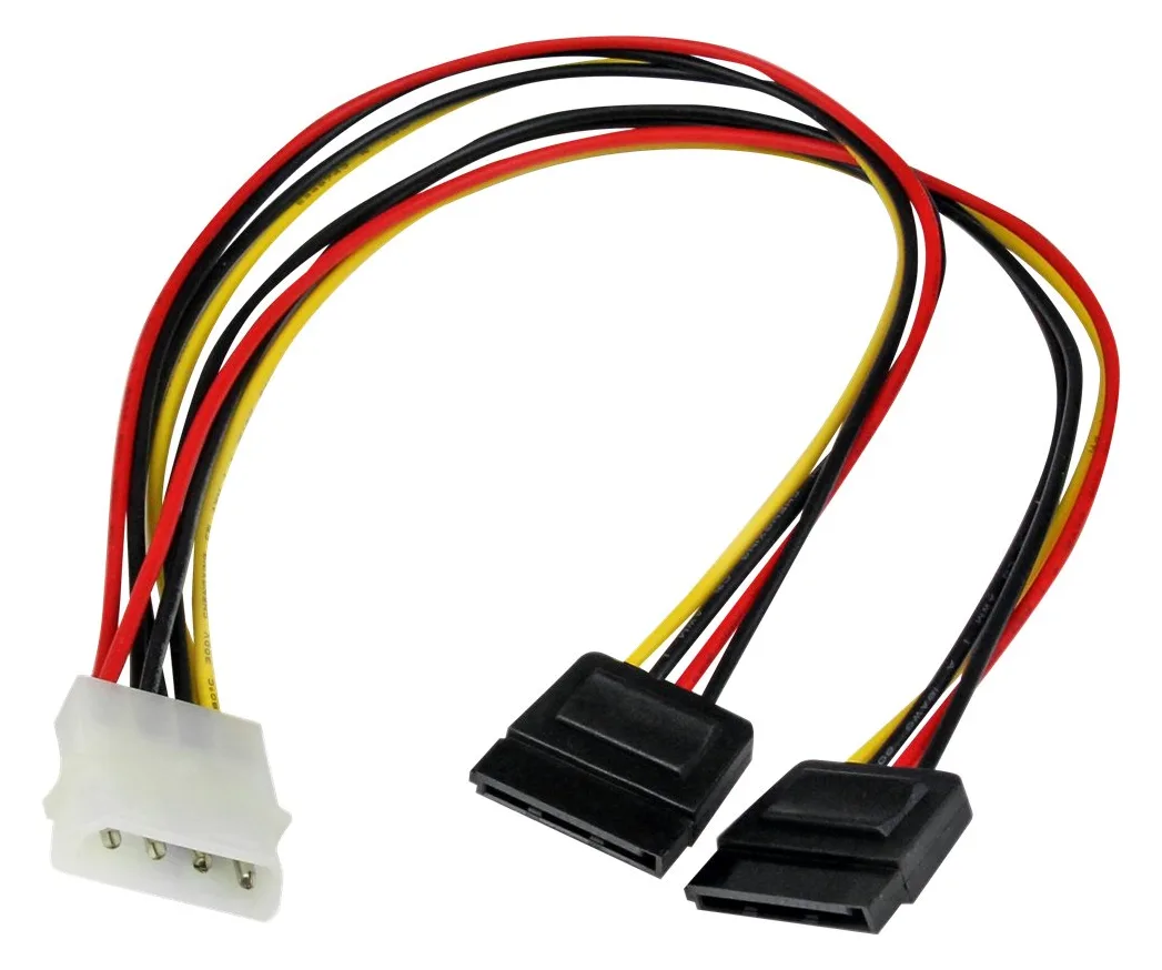 StarTech.com SATA Y-Stromkabel - Splitter Power Y-Kabel mit 2 x SATA intern 1 x Molex (Stecker), Ansicht 2