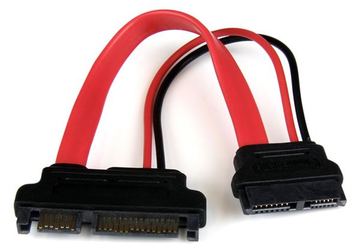 StarTech.com Slimline SATA auf SATA Adapter mit Strom Buchse/Stecker 15cm - SATA-Adapter - Serial ATA 150/300/600 von LumaTech