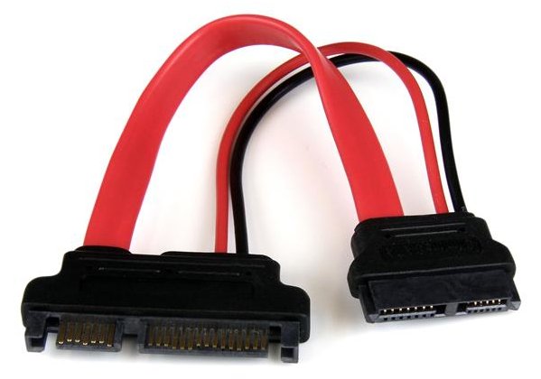 StarTech.com Slimline SATA auf SATA Adapter mit Strom Buchse/Stecker 15cm - SATA-Adapter - Serial ATA 150/300/600