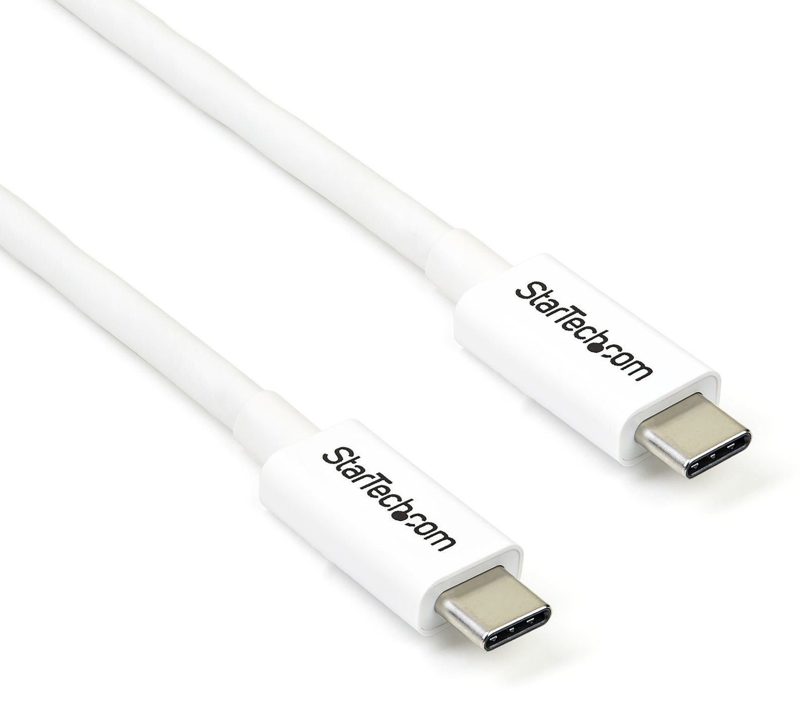 StarTech.com Thunderbolt 3 Kabel - 20Gbit/s - 2m - Weiß - 4K 60Hz - Passiv - Thunderbolt Kabel - USB Typ C Lader