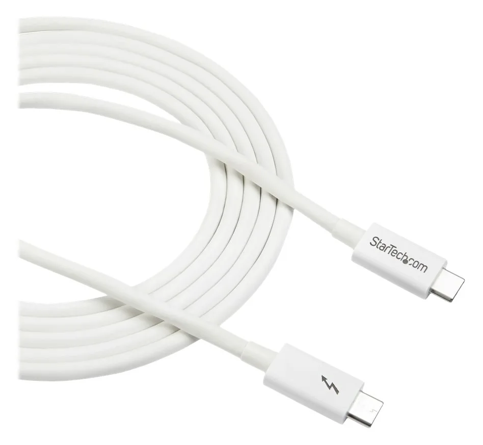 StarTech.com Thunderbolt 3 Kabel - 20Gbit/s - 2m - Weiß - 4K 60Hz - Passiv - Thunderbolt Kabel - USB Typ C Lader, Ansicht 3