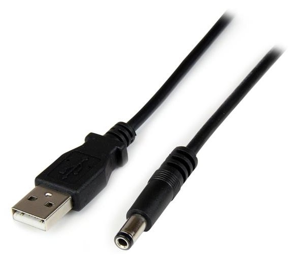 StarTech.com USB 2.0 auf Hohlstecker Typ N Kabel - USB A DC 5V 5,5mm Stecker Stromkabel Stecker 1m - Stromkabel
