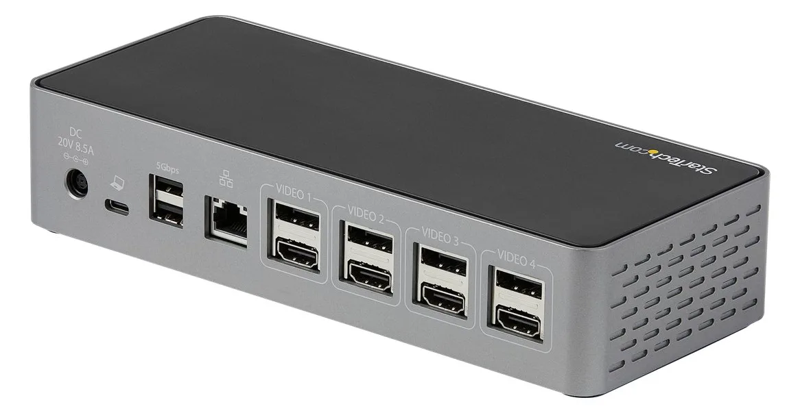 StarTech.com USB-C Dock, 4K 60Hz Quad Monitor DisplayPort & HDMI, Universal USB C Docking Station, Ansicht 4