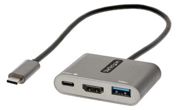 StarTech.com USB-C Multiport Adapter, USB-C auf HDMI 4K Anschluss, 100W PD, USB 3.0 Hub 5Gbit/s (1xTyp-C/ 1xA) von LumaTech