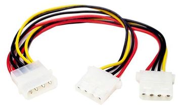 StarTech.com Y-Kabel 4 pin Molex Stecker - Molex Splitter IDE Stromkabel - 2 x LP4 intern - Stromkabel von LumaTech