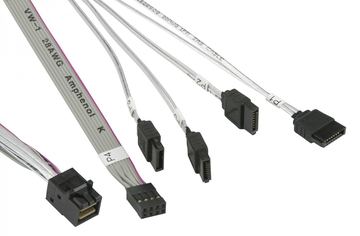 Supermicro Internes SAS-Kabel - mit Sidebands - Überkreuzung - 4x Mini SAS HD (SFF-8643) von LumaTech