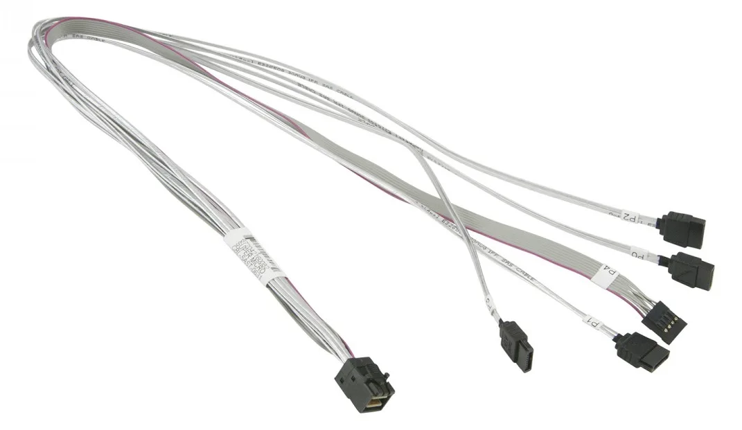 Supermicro Internes SAS-Kabel - mit Sidebands - Überkreuzung - 4x Mini SAS HD (SFF-8643), Ansicht 2