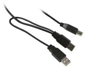 Synergy 21 S215325 - 1 m - USB B - 2 x USB A - USB 2.0 - Männlich/Männlich - Schwarz von LumaTech