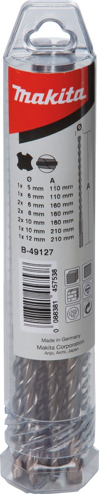 Makita B-49127 - Rotationshammer - Steinbohrer - Beton - Leichtbeton - Mauerwerk - Hartmetall - SDS Plus