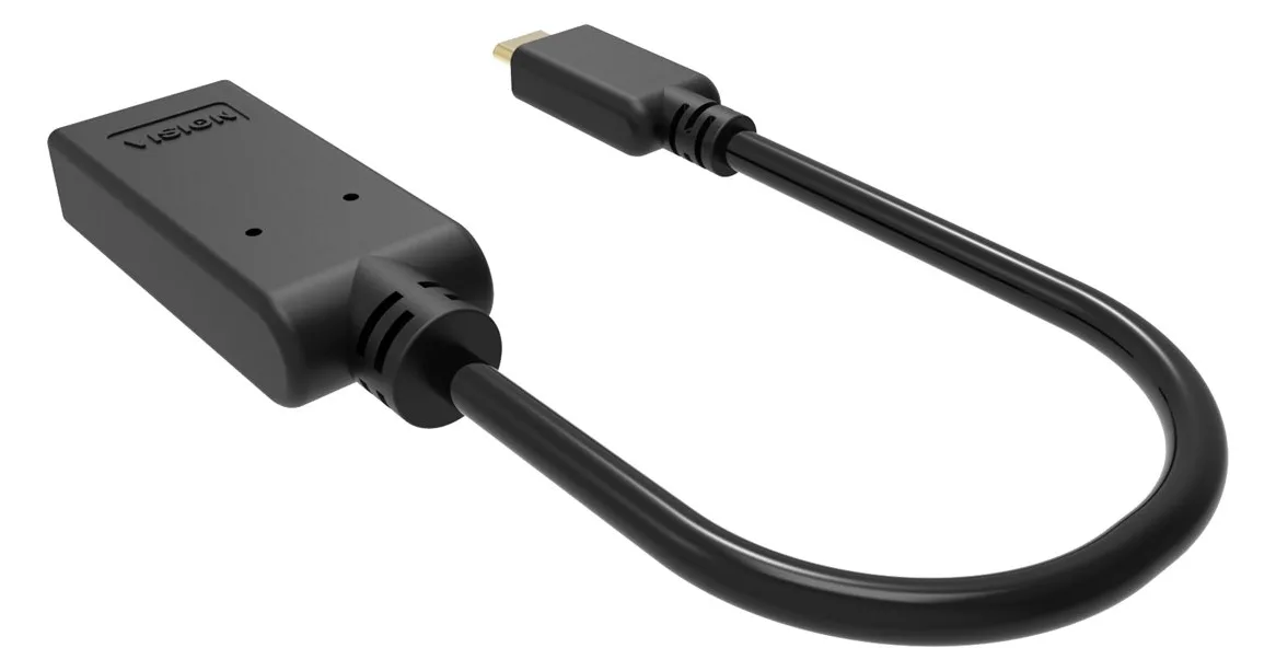 TECH DATA VISION - Videoadapter - 24 pin USB-C männlich zu HDMI weiblich - Schwarz - unterstützt 4K 60 Hz (3840 x 2160), Ansicht 2