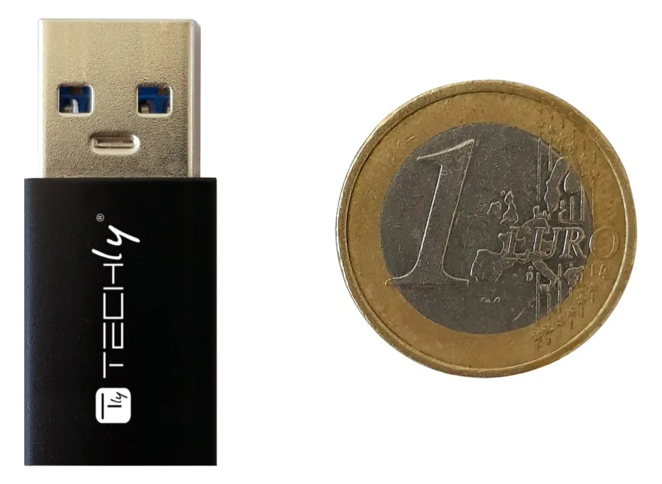 Techly Adapter USB-A M auf USB-C F, USB 3.0, schwarz - Adapter - Digital/Daten, Ansicht 3