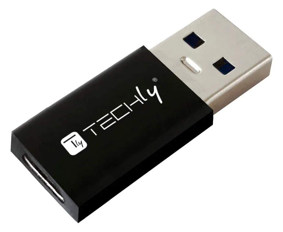 Techly Adapter USB-A M auf USB-C F, USB 3.0, schwarz - Adapter - Digital/Daten, Ansicht 7