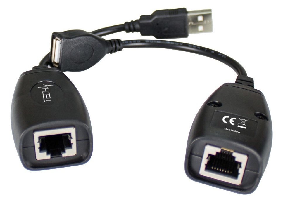 Techly IUSB-EXTENDTY5 - USB - RJ-45 - Schwarz