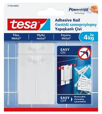 Tesa Powerstrips - Selbstklebender Haken - weiß (Packung mit 2), Ansicht 2