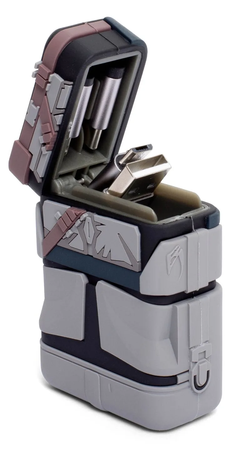Thumbs Up PowerSquad The Mandalorian - 0,6 m - USB A - USB C/Micro-USB B/Lightning - Schwarz - Grau, Ansicht 3