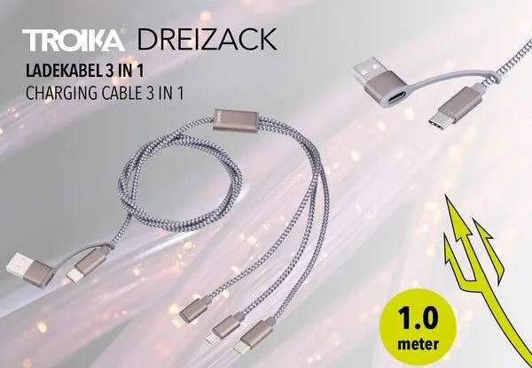 Troika Ladekabel DREIZACK - Digital/Daten, Ansicht 4