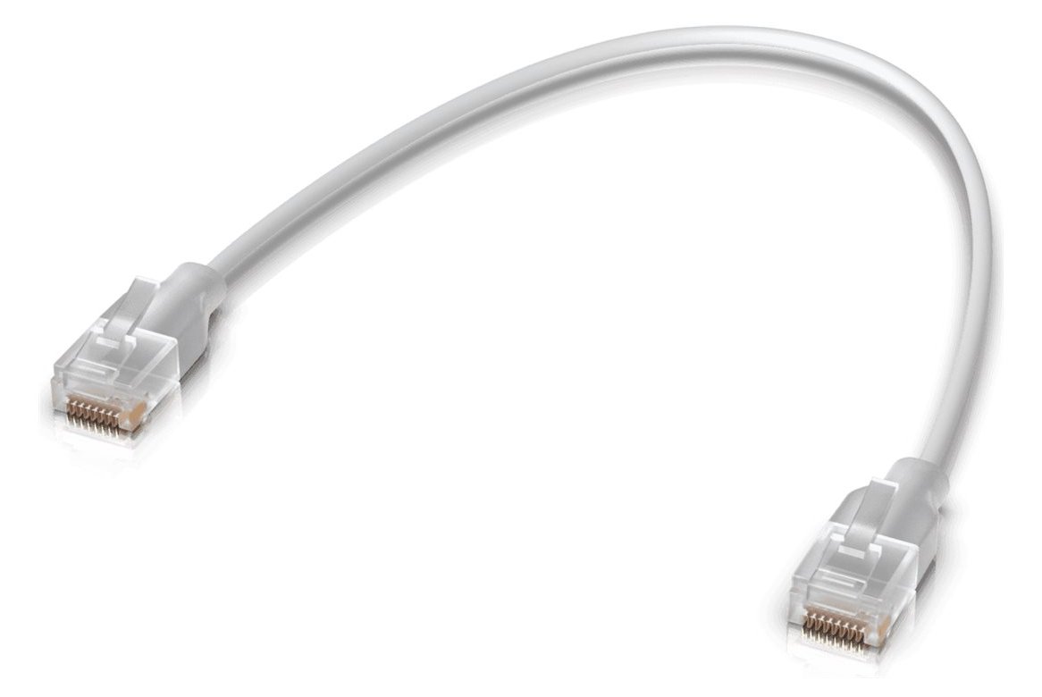 UbiQuiti Nano-thin patch cable with a translucent boot designed to