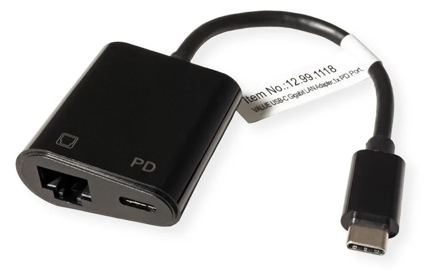 VALUE 12.99.1118 - Kabelgebunden - USB Typ-C - Ethernet - Schwarz, Ansicht 2