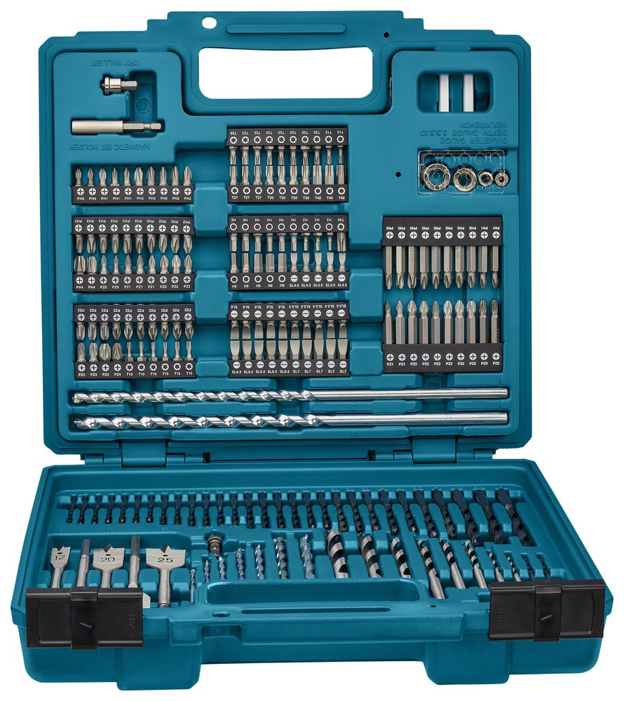Makita Bohrer-Bit-Set - Elektro-Mehrzweckwerkzeug - Bohrerbit-Set - Metall - Stein - Holz - 3 - 10 mm - 4 - 7.5 mm
