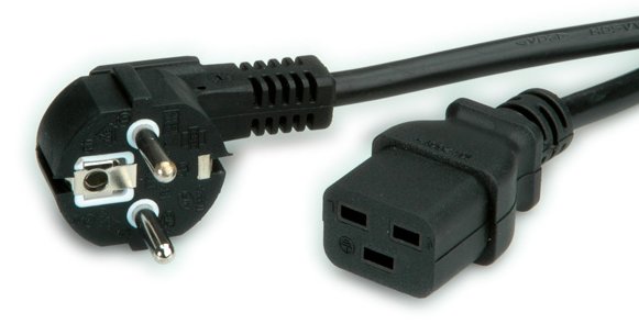 VALUE BACHMANN - Stromkabel - CEE 7/7 (M) zu IEC 60320 C19