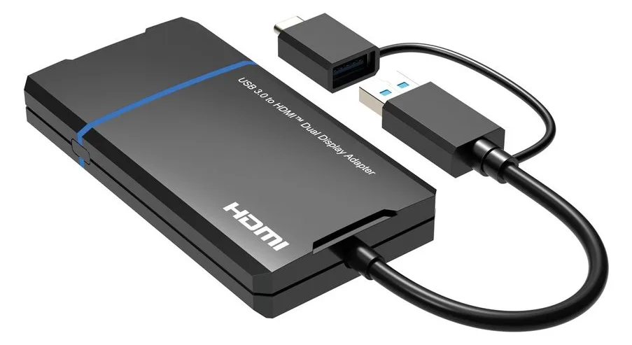 VALUE Display Adapter USB Typ A C - Dual HDMI 4K30+ 1080P ST/BU - Adapter - Digital/Daten, Ansicht 3