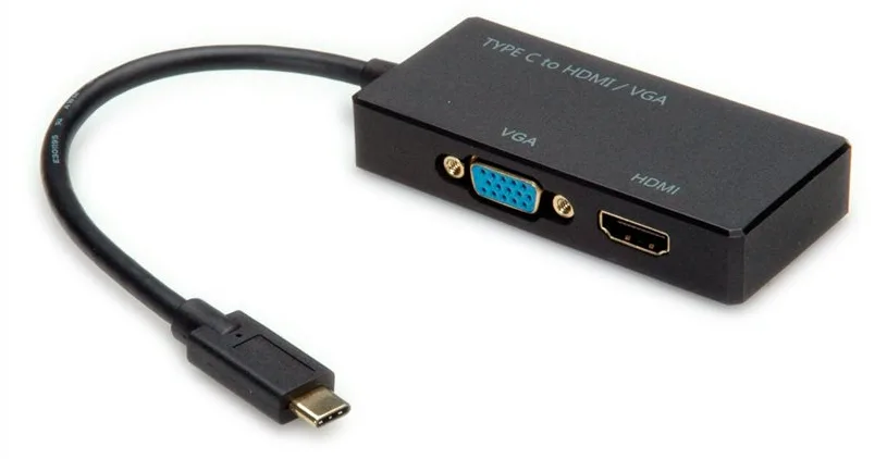 VALUE Externer Videoadapter - USB-C - HDMI, VGA, Ansicht 3