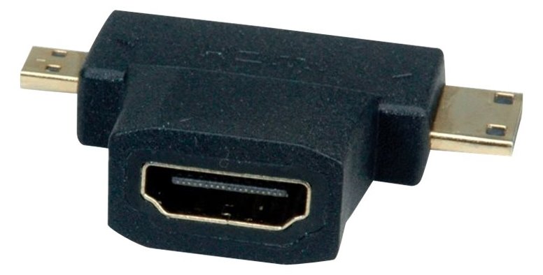 VALUE HDMI-Adapter mit Ethernet - HDMI weiblich zu mini HDMI, mikro HDMI männlich