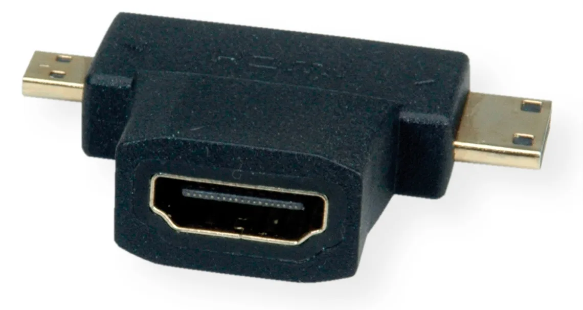 VALUE HDMI-Adapter mit Ethernet - HDMI weiblich zu mini HDMI, mikro HDMI männlich, Ansicht 2