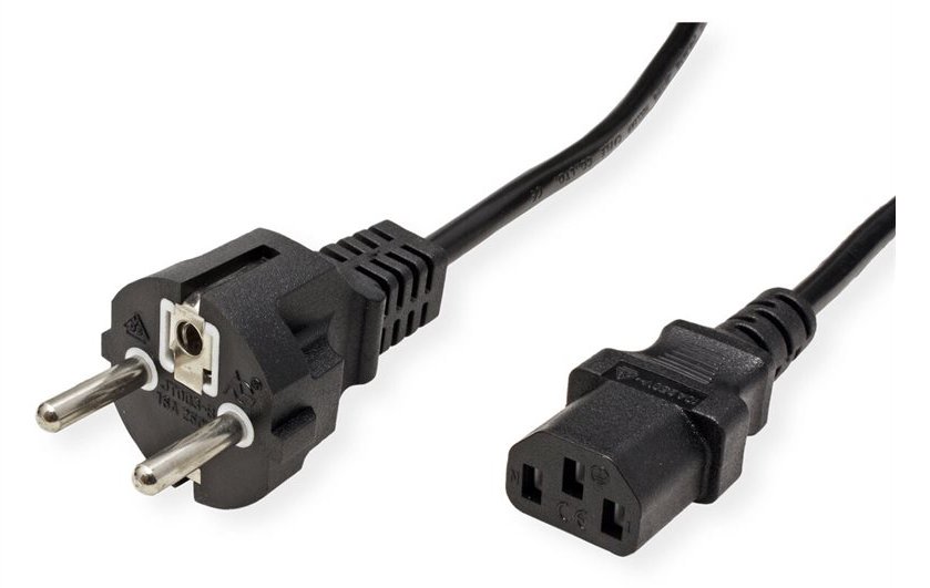 VALUE Netzkabel CEE7/7 gerade+ IEC-C13 gerade 0.6m - Strom/Netzteil - 0,6 m