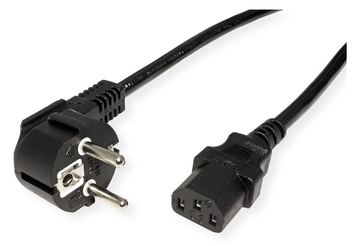 VALUE Netzkabel CEE7/7 gewinkelt+ IEC-C13gerade 3x1.5mm2 3m - Strom/Netzteil - 3 m von LumaTech