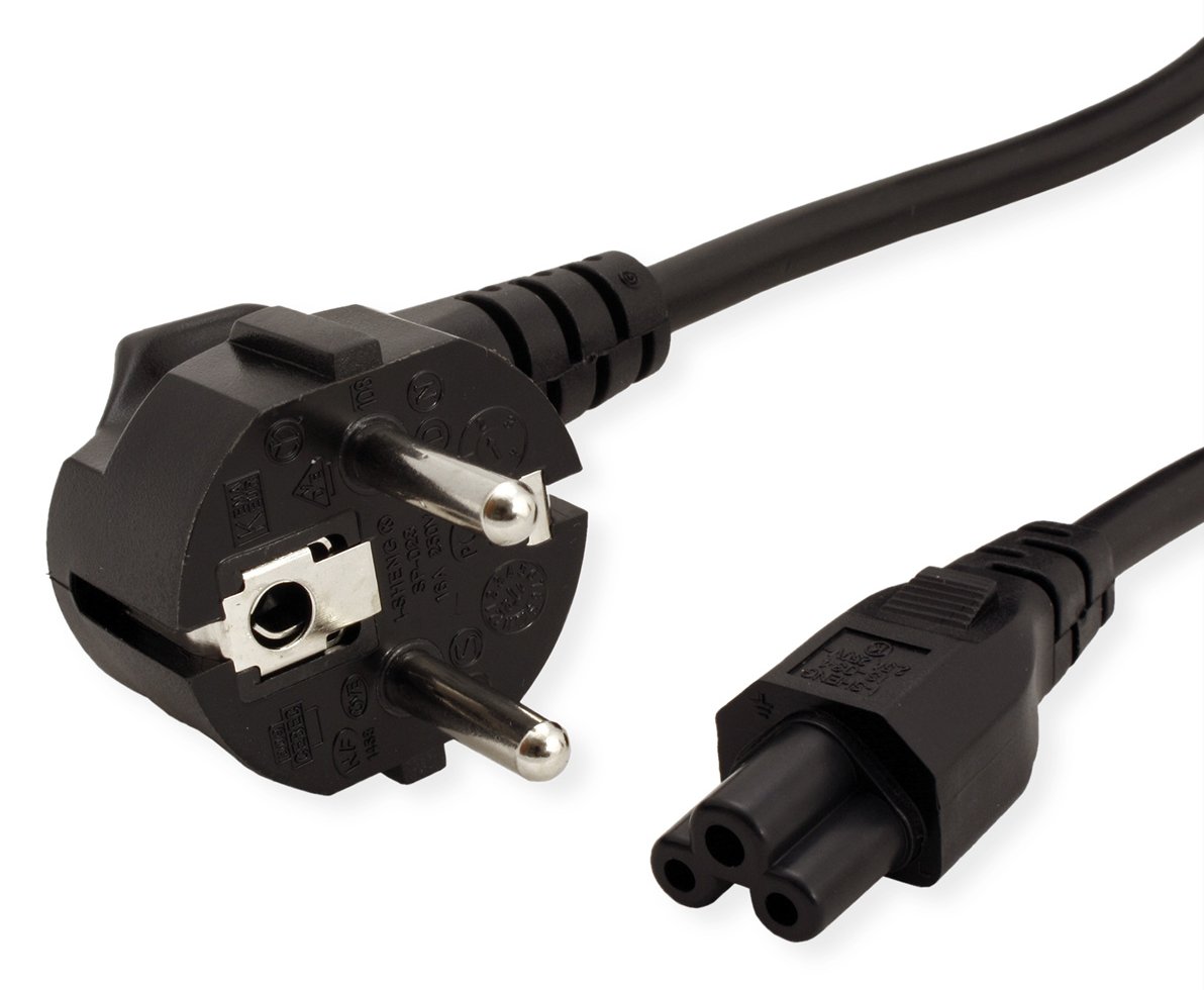 VALUE Netzkabel. Notebook-BU schwarz - Strom/Netzteil - Strom/Netzteil - 0,8 m