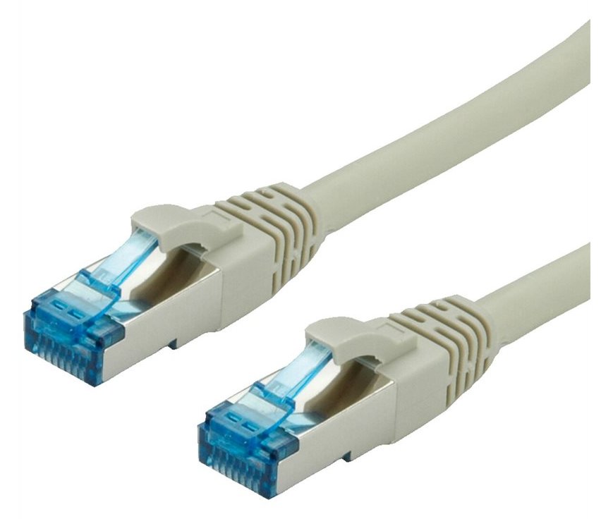 VALUE S/FTP PiMF Patchkabel Kat.6A Kl.EA grau 0.15m - FTP - PIMF