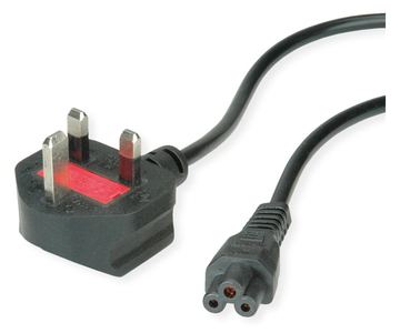 VALUE Stromkabel - BS 1363 (M) gewinkelt bis IEC 60320 C5 gerade von LumaTech