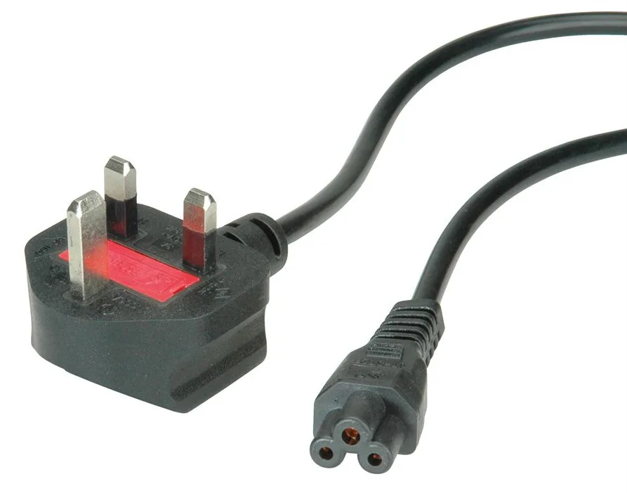 VALUE Stromkabel - BS 1363 (M) gewinkelt bis IEC 60320 C5 gerade, Ansicht 2