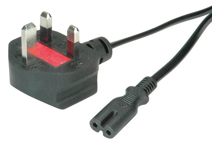 VALUE Stromkabel - BS 1363 (M) gewinkelt bis IEC 60320 C7 gerade, Ansicht 2