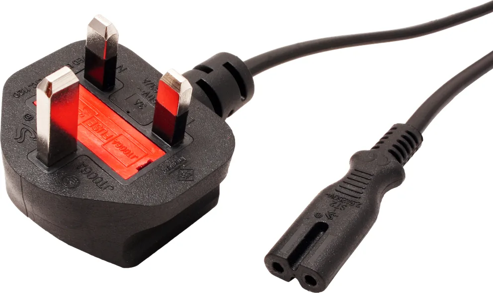 VALUE Stromkabel - BS 1363 (M) gewinkelt bis IEC 60320 C7 gerade, Ansicht 4