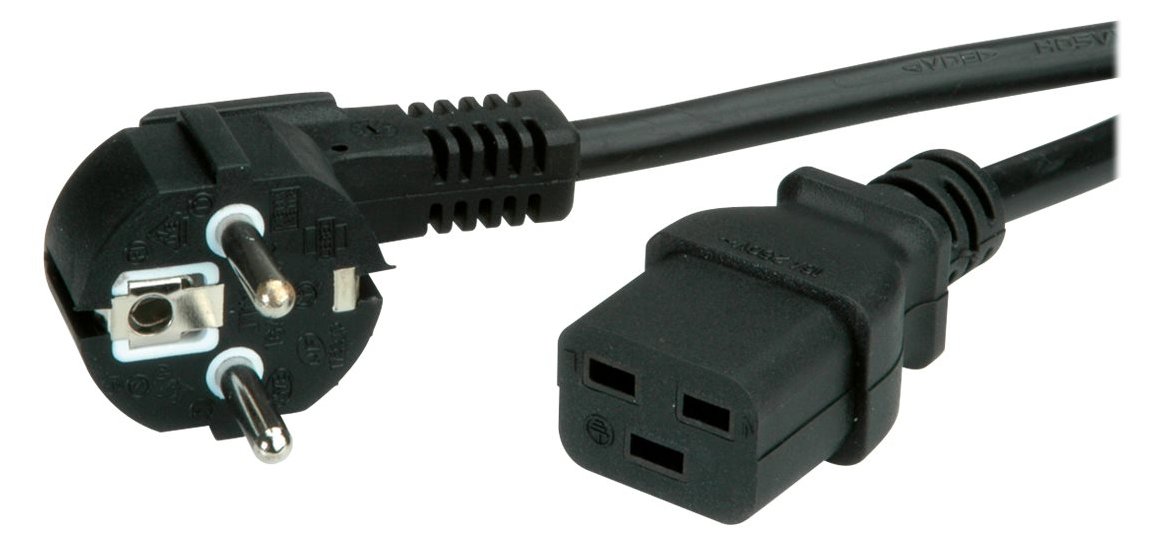 VALUE Stromkabel - CEE 7/7 (M) bis IEC 60320 C19