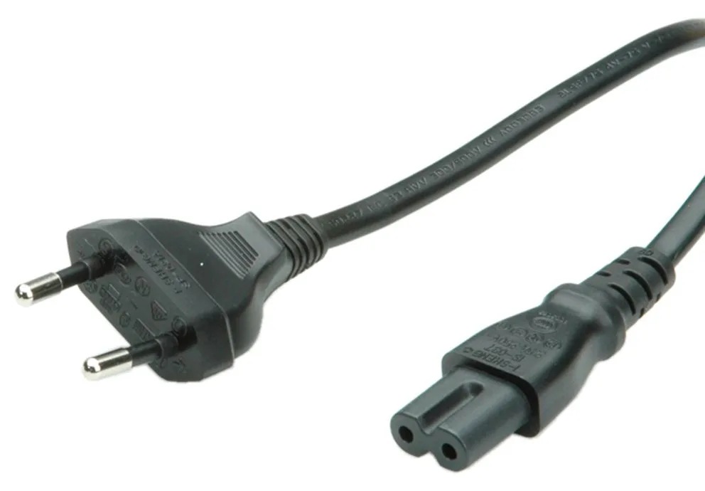 VALUE Stromkabel - Eurostecker (M) zu IEC 60320 C7, Ansicht 4