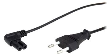VALUE Stromkabel - Eurostecker gerade zu IEC 60320 C7 gewinkelt von LumaTech