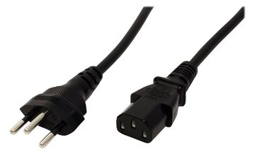 VALUE Stromkabel - IEC 60320 C13 zu T12 (M) von LumaTech