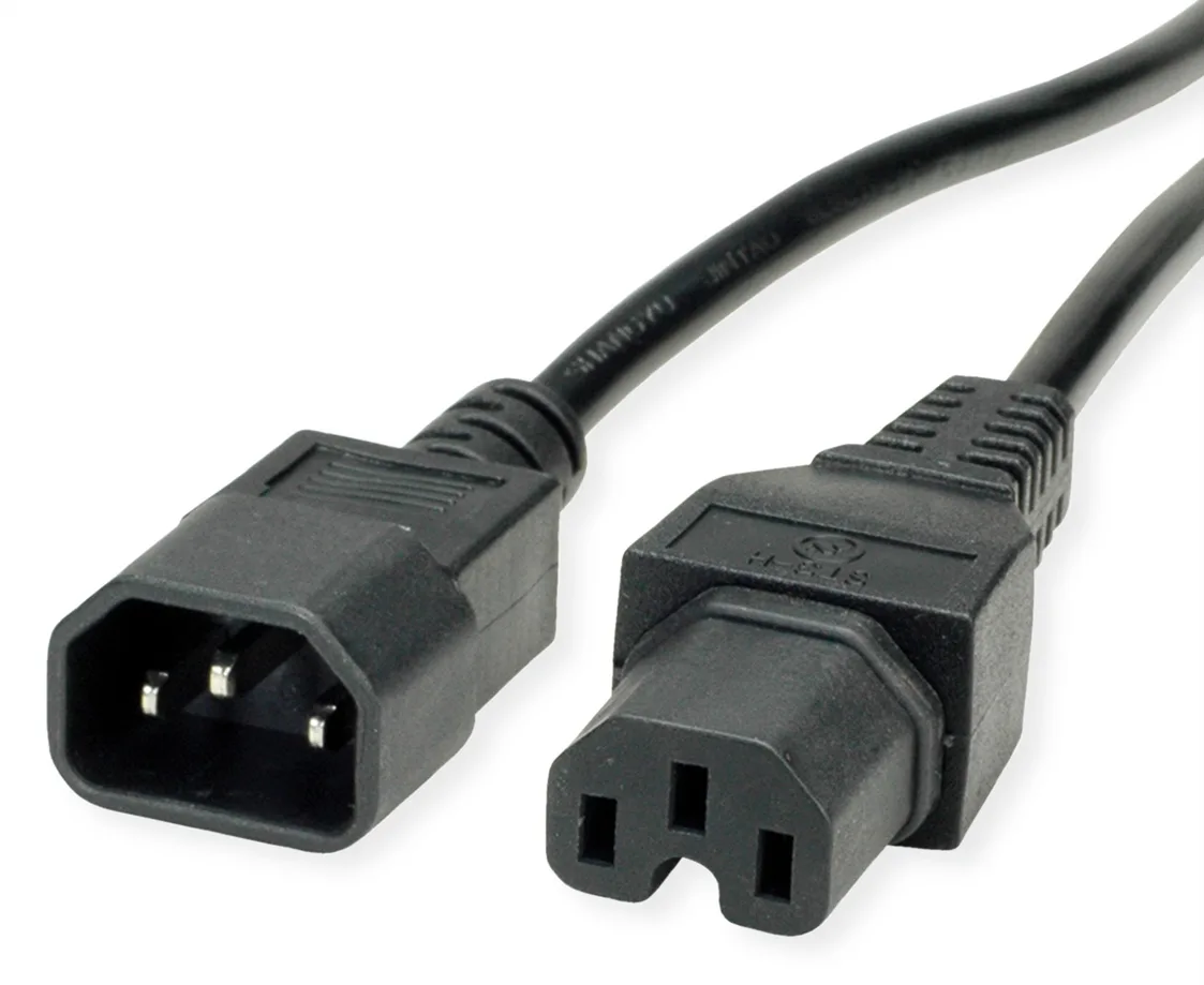 VALUE Stromkabel - IEC 60320 C14 zu IEC 60320 C15, Ansicht 2