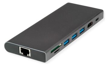 VALUE USB-C Dock HDMI+GbE+3xA+1xC+ 1xTF/SD+1xC PD 1x Audio 4K - Audio/Multimedia - Digital/Daten von LumaTech