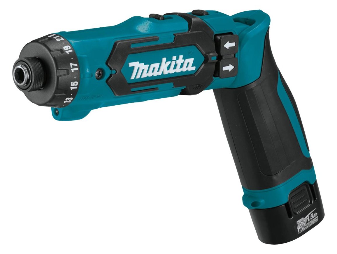 Makita DF012DSE Akku-Stabschrauber/Knickschrauber inkl. Koffer + 2 Akkus 1.5Ah