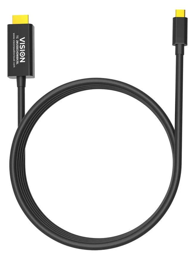 Vision Adapterkabel - 24 pin USB-C männlich zu HDMI männlich - 2 m - Schwarz - unterstützt 8K UHD (7680 x 4320), Ansicht 3